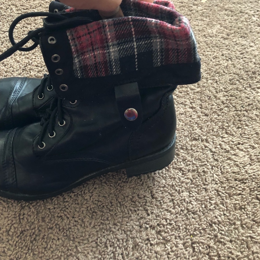 Black leather boots